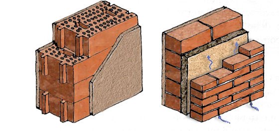 Isolamento muri perimetrali in intercapedine e interno con fibra di legno