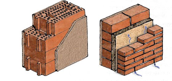 Isolamento muri perimetrali in intercapedine e interno con fibra di legno